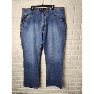 Ariat Jeans Mens 42x32 Blue Rebar M4 Relaxed Boot Loop Lock Dark Wash Denim